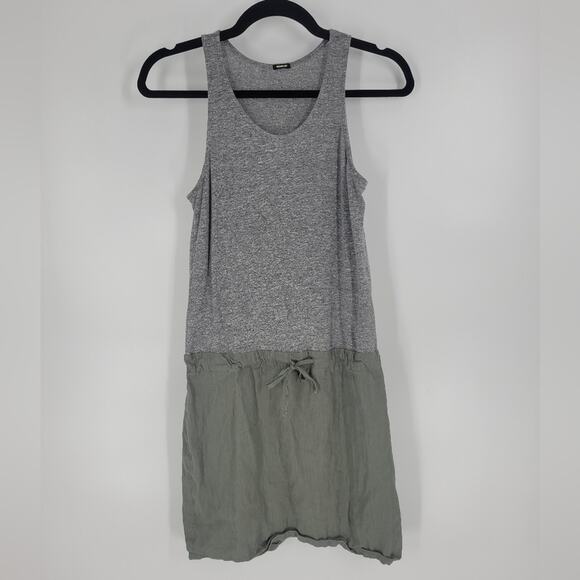 Monrow Grey Green Sleeveless Waist Tie Mini Dress XS - Picture 1 of 6